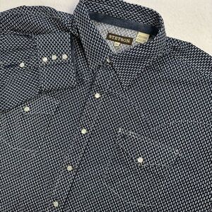 Stetson Men’s 3XL Broken Diamond Navy Pearl Snap Western Shirt